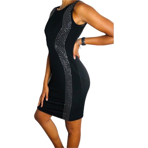 Calvin Klein Dresses & Skirts - Calvin Klein Black Silver Studded Bodycon Mini Dress Women's 8 Petite 8P NEW
